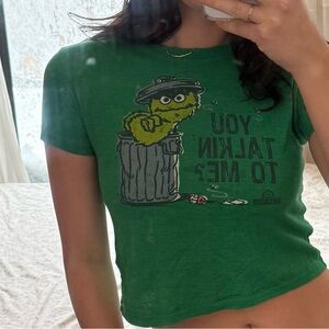 Green Oscar The Grouch Baby Tee
